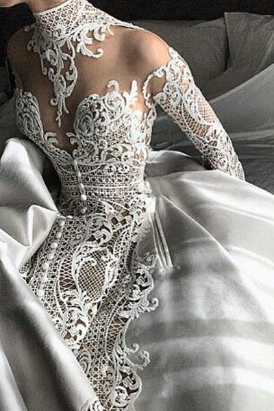 кружевные свадебные платья