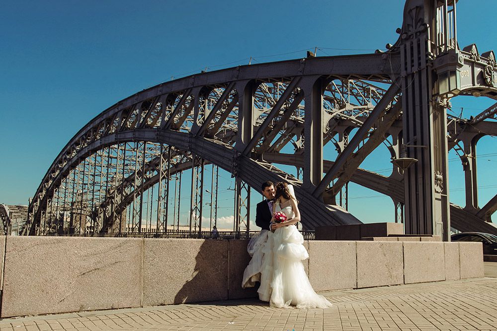 свадебная фотосессия Большеохтинский мост