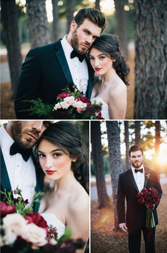 свадьба в  цвете марсала